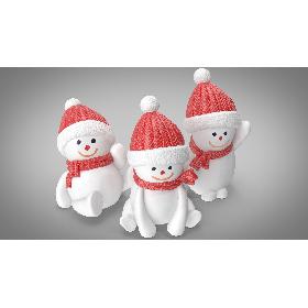 3D Snowman Figures